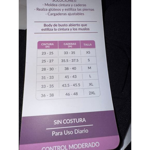 Brand New Curveez Women's Size 2X XXL Black Second Skin Hip Hugger Bodysuit - Picture 4 of 6